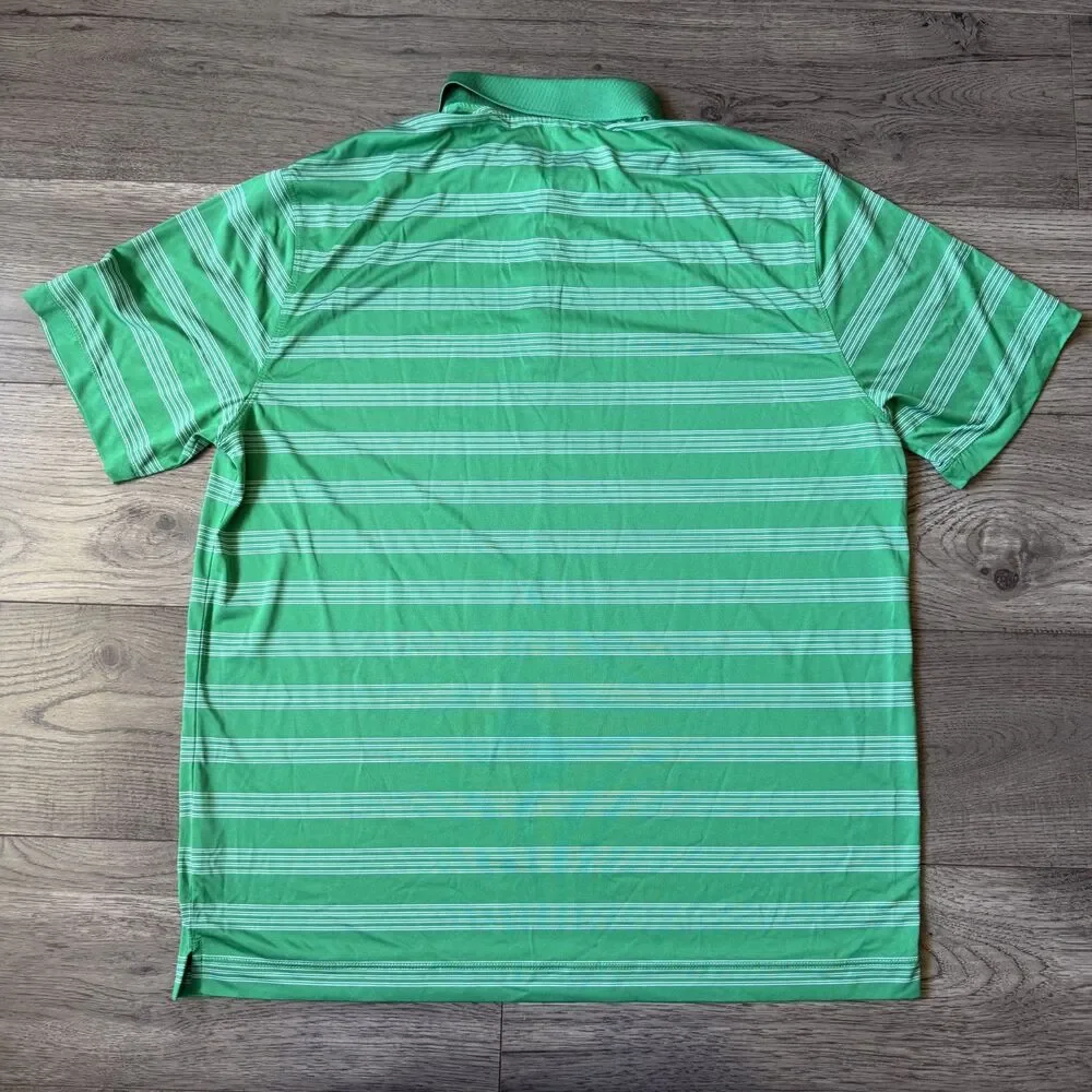 Nike Men’s Casual Golf Tour Performance Dri-Fit‎ Green Striped Polo - Size XL